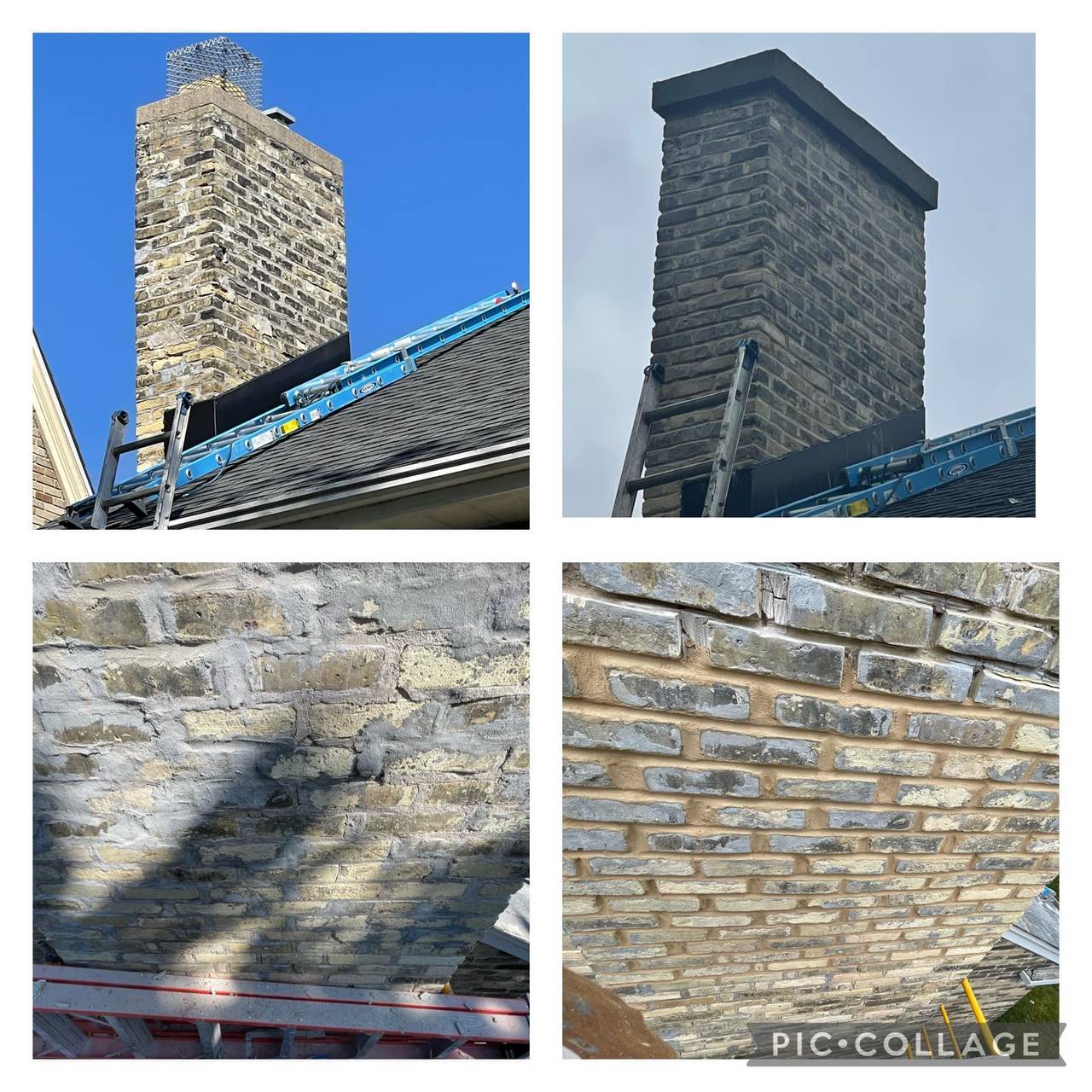 After photo: refreshed brick facade with new mortar