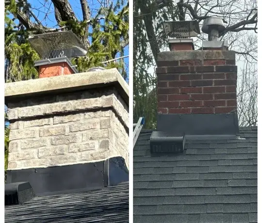 After photo: brick facade repointed and even